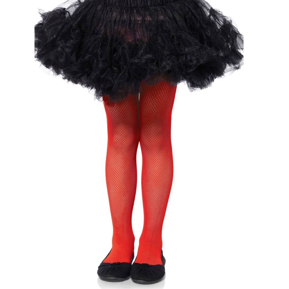 Red Fishnet Tights- Child Small